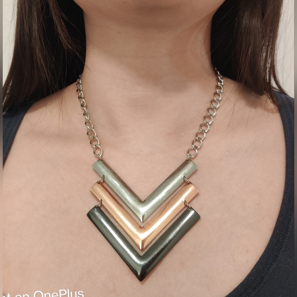 17.5″–20.5″ Torrid mixed metal chevron statement necklace